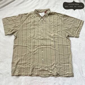 NWT Pure Stuff Men's Tan Short sleeve button down Shirt XXL